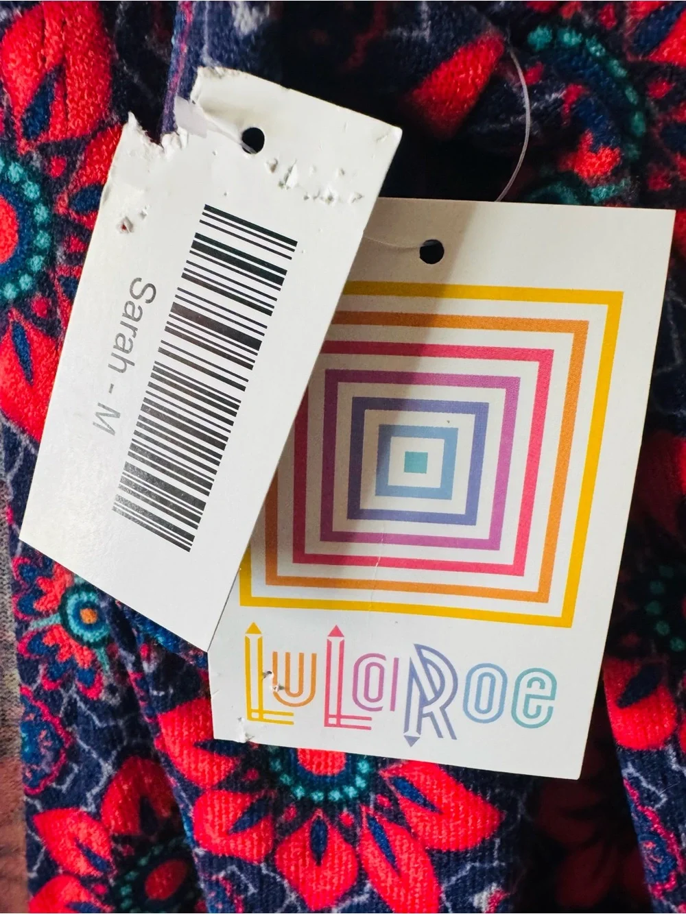 LuLaRoe Floral Open-Front Cardigan in Red & Blue